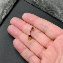 Load image into Gallery viewer, Autumn Acorn Brown Orange Fall Double Mount Belly Ring

