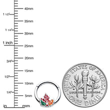 Load image into Gallery viewer, 16G 5/16 Tricolor Red Autumn Maple Leaf Hinged Segment Ring
