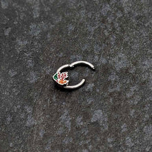 Load image into Gallery viewer, 16G 5/16 Tricolor Red Autumn Maple Leaf Hinged Segment Ring
