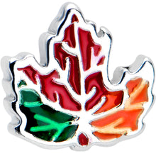 Load image into Gallery viewer, 16G 5/16 Autumn Tricolor Red Maple Leaf Labret Monroe Tragus
