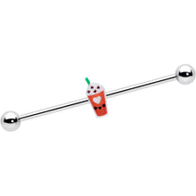 Load image into Gallery viewer, 14G Sweet Pumpkin Frappe Thanksgiving Industrial Barbell 38mm

