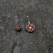 Load image into Gallery viewer, Aurora Gem Poinsettia Flower Festive Double Mount Belly Ring
