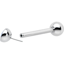 Load image into Gallery viewer, Blue CZ Gem ASTM F-136 Implant Grade Titanium Threadless Barbell Tongue Ring
