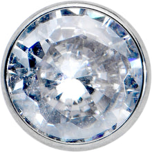 Load image into Gallery viewer, Clear CZ Gem ASTM F-136 Implant Grade Titanium Threadless Barbell Tongue Ring
