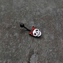Load image into Gallery viewer, Black Halloween Skull Kerchief Spooky Belly Ring
