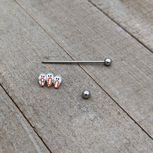 Load image into Gallery viewer, 14G Retro Halloween Boo Ghost Trio Industrial Barbell 38mm
