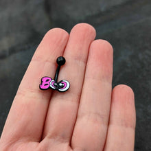 Load image into Gallery viewer, Black Boo Eyes Beauty Pink White Halloween Belly Ring
