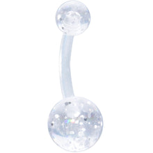 Load image into Gallery viewer, Black Yin Yang Ghost Glow in Dark Halloween Clear Belly Ring Set of 3
