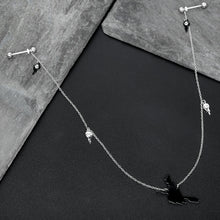 Load image into Gallery viewer, 14G 9/16 Creepy Ghosts Witch Halloween Dangle Nipple Chain Set
