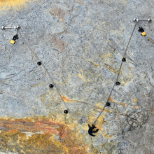 Load image into Gallery viewer, 14G 9/16 Pumpkin Black Cat Moon Bats Dangle Halloween Nipple Chain
