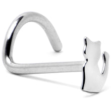 Load image into Gallery viewer, 20G 1/4 Silhouette Kitty Cat Left Side Nose Screw
