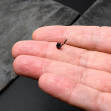 Load image into Gallery viewer, 20G 1/4 Black Texture Pot Leaf L Shape Nose Ring
