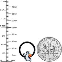 Load image into Gallery viewer, 16G 3/8 Black Halloween Pumpkin Ghost Hinged Segment Ring
