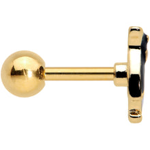 Load image into Gallery viewer, 16G 1/4 Red Gem Gold Tone Bow Tie Penguin Cartilage Tragus Earring
