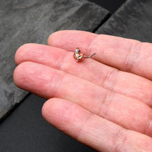 Load image into Gallery viewer, 20G 7mm Aurora CZ Gem Fleur de Lis Rosy Butterfly L Shape Nose Ring
