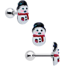 Load image into Gallery viewer, 16G 1/4 Reindeer Snowman Christmas Cartilage Earring Set of 3
