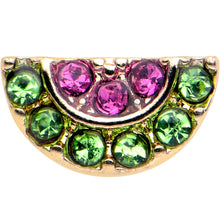 Load image into Gallery viewer, 20G 7mm Pink Gem Gold Tone Watermelon Yum L Shape Nose Ring
