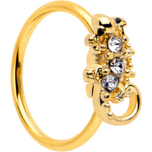 Load image into Gallery viewer, 20G 5/16 Clear Gem Gold Tone Luscious Lizard Nose Hoop
