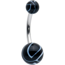 Load image into Gallery viewer, White Gold Tone Clear Halloween Marbelized Boo Belly Ring Set of 4
