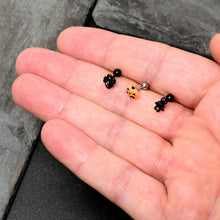 Load image into Gallery viewer, 16G 1/4 Clear Gem Black Scorpion Pumpkin Cartilage Earring Set of 3
