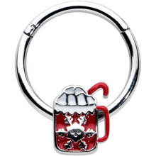 Load image into Gallery viewer, 16G 3/8 Sweet Hot Cocoa Marshmallow Mug Hinged Segment Ring

