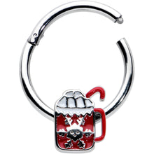 Load image into Gallery viewer, 16G 3/8 Sweet Hot Cocoa Marshmallow Mug Hinged Segment Ring
