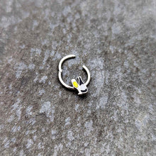 Load image into Gallery viewer, 16G 3/8 Champagne Bottle Flute Yellow Hinged Segment Ring
