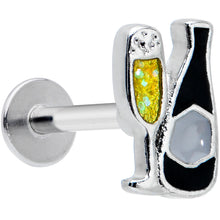 Load image into Gallery viewer, 16G 5/16 Champagne Bottle Flute Yellow Labret Monroe Tragus
