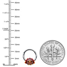 Load image into Gallery viewer, 16G 5/16 Sweet Tiny Turkey Thanksgiving Hinged Segment Ring
