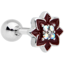 Load image into Gallery viewer, 16G 1/4 Aurora Gem Poinsettia Flower Cartilage Tragus Earring
