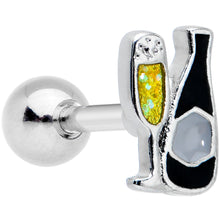 Load image into Gallery viewer, 16G 1/4 Champagne Bottle Flute Yellow Cartilage Tragus Earring
