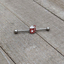 Load image into Gallery viewer, 14G Sweet Hot Cocoa Marshmallow Holiday Industrial Barbell 38mm
