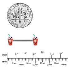 Load image into Gallery viewer, 14G 9/16 Sweet Pumpkin Frappe Autumn Barbell Nipple Ring Set
