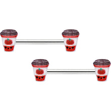 Load image into Gallery viewer, 14G 9/16 Sweet Pumpkin Latte Autumn Barbell Nipple Ring Set
