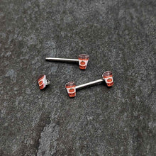 Load image into Gallery viewer, 14G 9/16 Sweet Pumpkin Latte Autumn Barbell Nipple Ring Set
