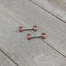 Load image into Gallery viewer, 14G 9/16 Sweet Pumpkin Latte Autumn Barbell Nipple Ring Set
