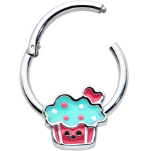 Load image into Gallery viewer, 16G 3/8 Sweet Happy Cupcake Hinged Segment Ring
