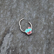 Load image into Gallery viewer, 16G 3/8 Sweet Happy Cupcake Hinged Segment Ring
