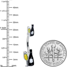 Load image into Gallery viewer, Champagne Bottle Flute Yellow Holiday Double Mount Belly Ring
