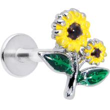 Load image into Gallery viewer, 16G 1/4 Cheery Inlay Sunflowers Labret
