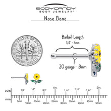 Load image into Gallery viewer, 20G 1/4 Cheery Inlay Sunflower Nose Bone
