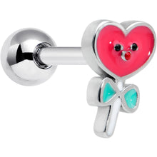 Load image into Gallery viewer, 16G 1/4 Sweet Happy Heart Lollipop Cartilage Tragus Earring
