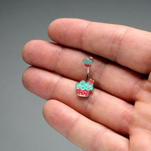 Load image into Gallery viewer, Sydney Belle Girlfriend Collection Sweet Happy Cupcake Pink Blue Double Mount Belly Ring
