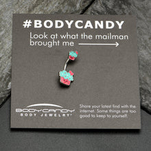 Load image into Gallery viewer, Sydney Belle Girlfriend Collection Sweet Happy Cupcake Pink Blue Double Mount Belly Ring
