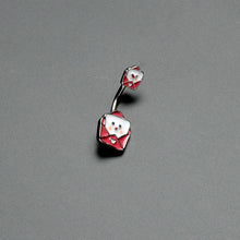 Load image into Gallery viewer, Sweet Love Letter Valentines Day Double Mount Belly Ring
