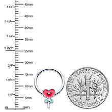 Load image into Gallery viewer, 16G 3/8 Sweet Happy Heart Lollipop Hinged Segment Ring
