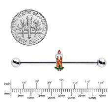 Load image into Gallery viewer, 14G Sweet Christmas Holiday Candle Industrial Barbell 38mm
