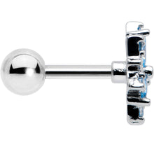 Load image into Gallery viewer, 16G 1/4 Blue CZ Gem Snowflake Blues Cartilage Tragus Earring
