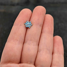 Load image into Gallery viewer, 20G 7mm Blue CZ Gem Snowflake Blues L Shape Nose Ring
