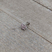 Load image into Gallery viewer, 16G 5/16 Pink Clear CZ Gem Snowflake Labret Monroe Tragus
